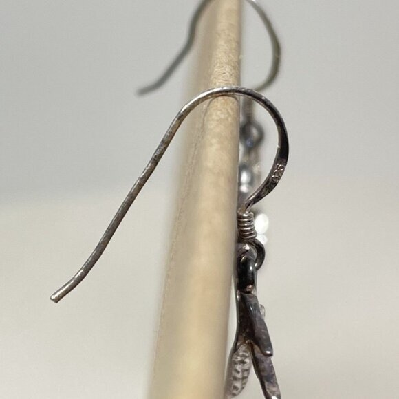 Sterling Silver Hummingbird Earrings Marked 925 Dainty Hanging Minimal - Picture 4 of 9